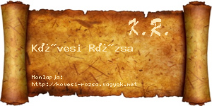 Kövesi Rózsa névjegykártya