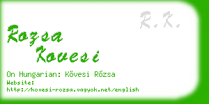 rozsa kovesi business card