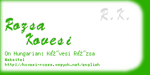 rozsa kovesi business card